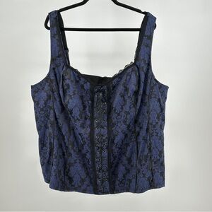 Women’s Tripp NYC Size 5 Black and Blue Corset Top Lace Goth